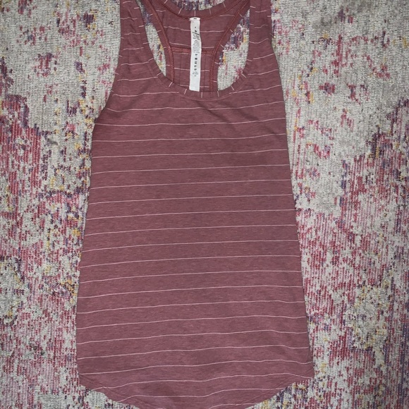 Lululemon Pink and White stripe love tank - Picture 2 of 4